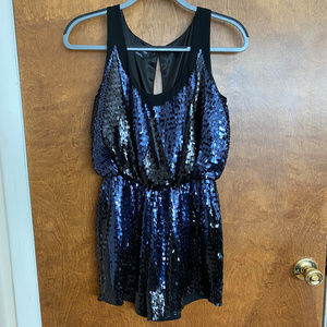 BEBE Bi-Color Embellished Romper